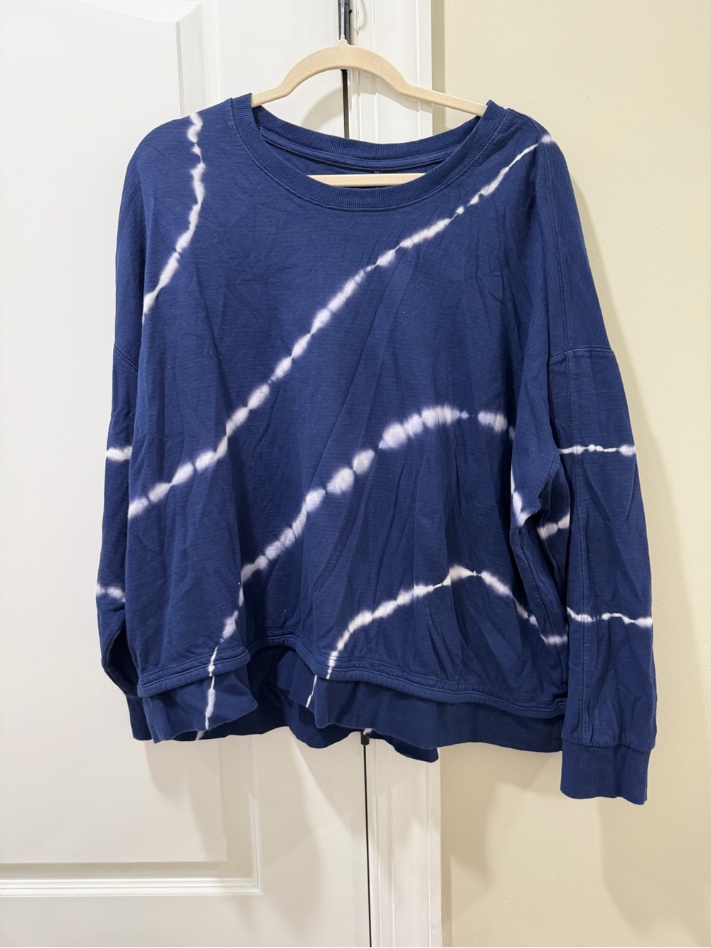 Navy Tie-Dye Long Sleeve Women’s Top